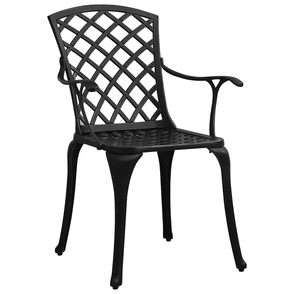 5 Piece Bistro Set Cast Aluminium Outdoor Furniture Table Chairs Black