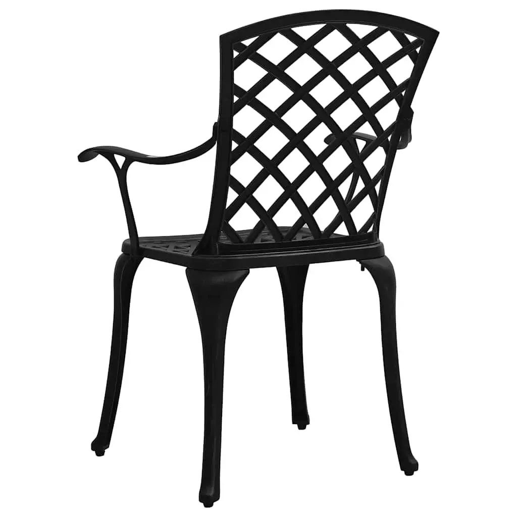 5 Piece Bistro Set Cast Aluminium Outdoor Furniture Table Chairs Black