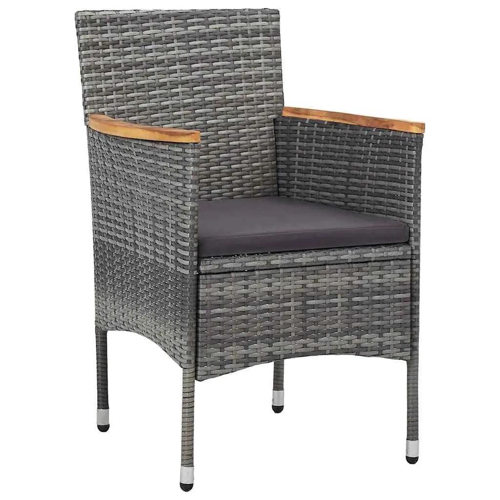 7 Piece Outdoor Dining Set Garden Furniture Poly Rattan Chairs Table Grey
