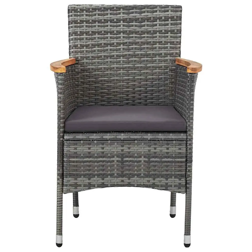 7 Piece Outdoor Dining Set Garden Furniture Poly Rattan Chairs Table Grey