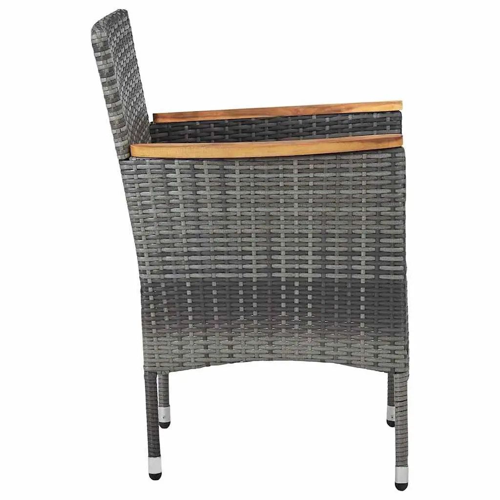7 Piece Outdoor Dining Set Garden Furniture Poly Rattan Chairs Table Grey