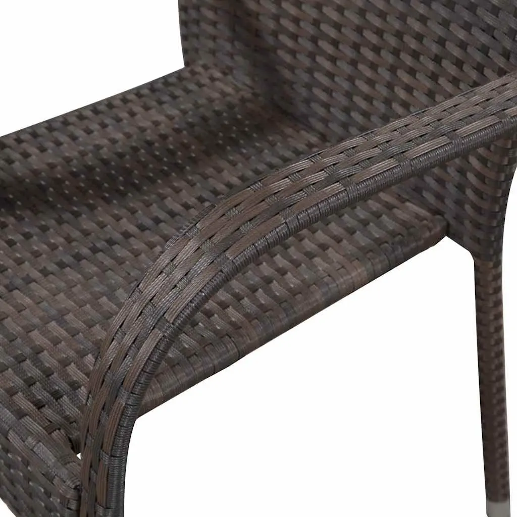 7 Piece Garden Dining Set Acacia Wood Table Rattan Chairs Outdoor Furniture