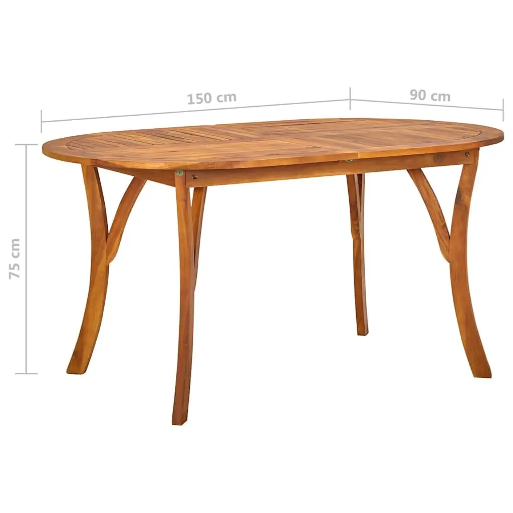 7 Piece Garden Dining Set Acacia Wood Table Rattan Chairs Outdoor Furniture