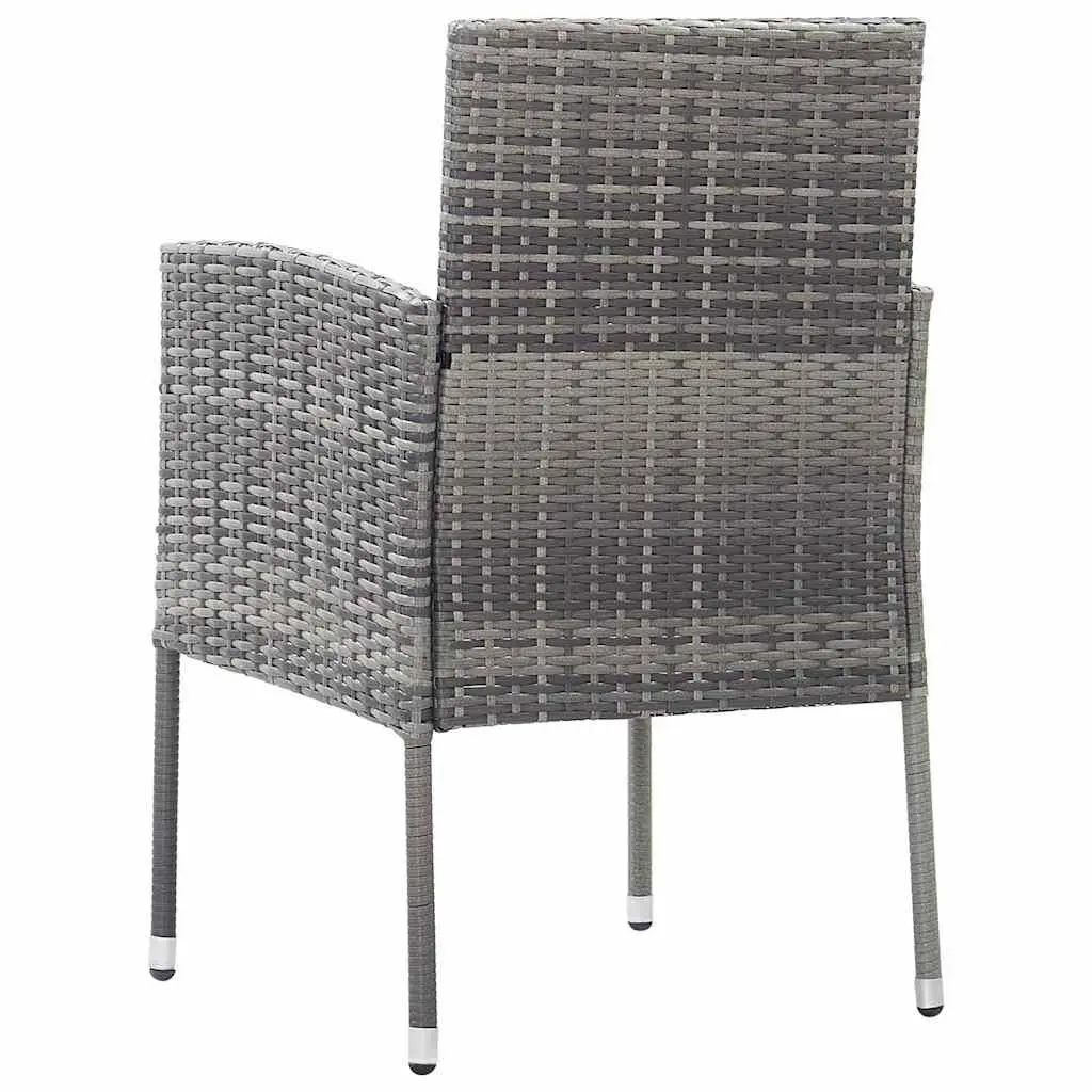 5 Piece Garden Dining Set Anthracite Outdoor Table Chairs Patio Furniture