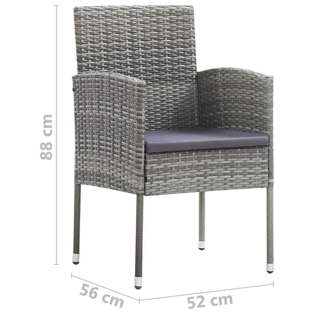 5 Piece Garden Dining Set Anthracite Outdoor Table Chairs Patio Furniture