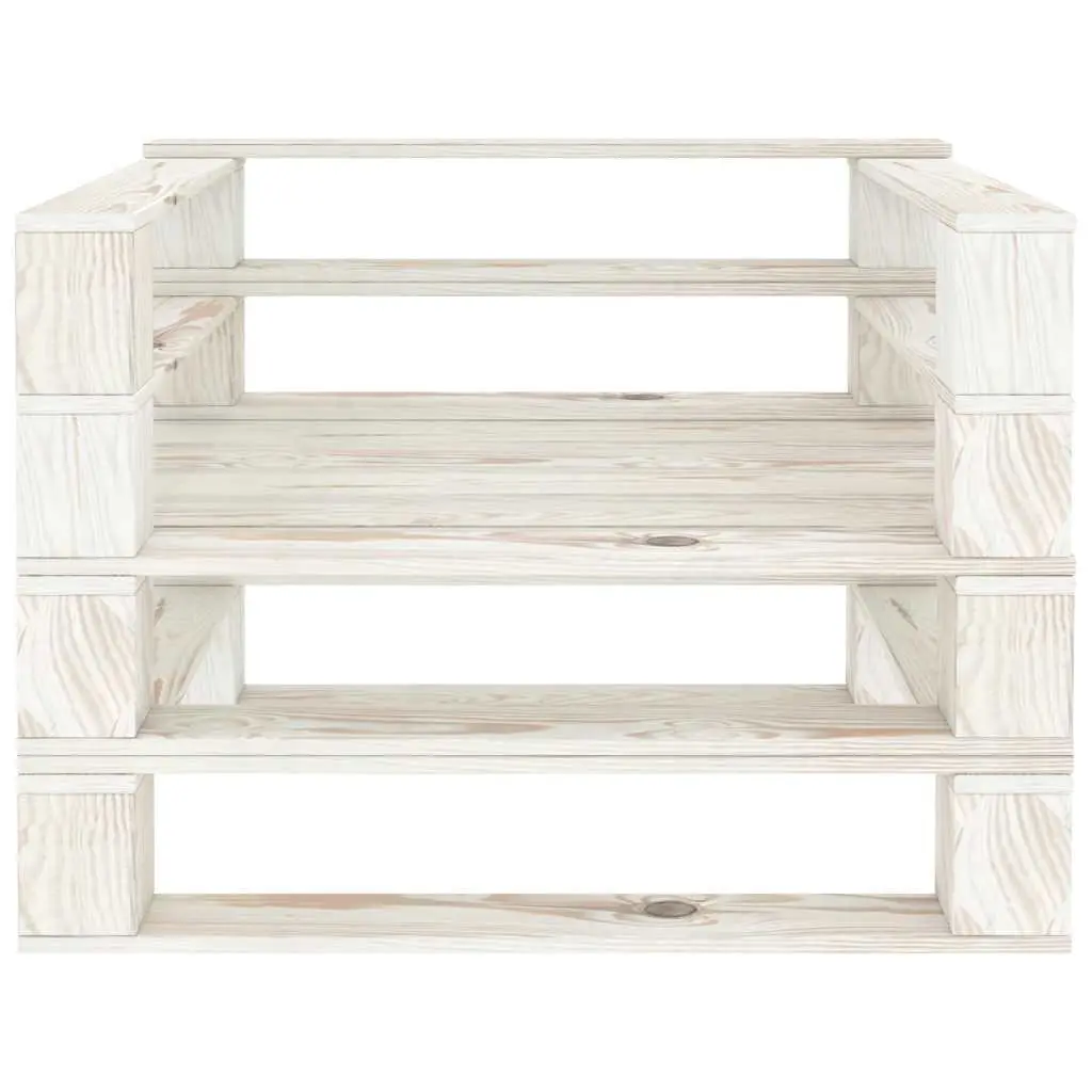 7 Piece Garden Pallet Lounge Set Outdoor Sofa Coffee Table White