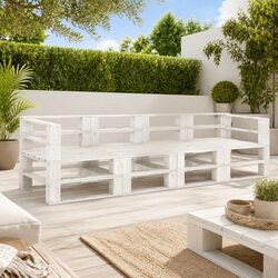 Garden Pallet Sofa 4-Seater Outdoor Wood Furniture Patio Bench Lounge Seating
