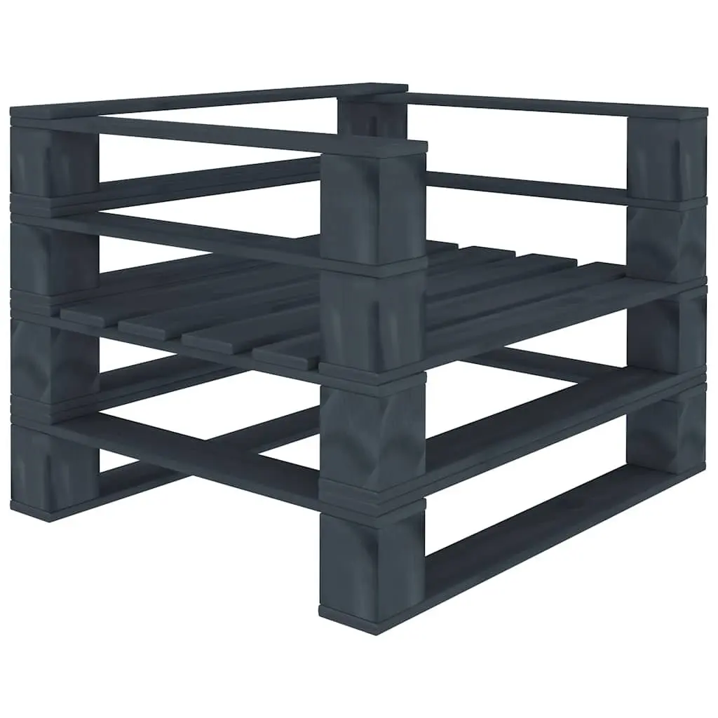 5 Piece Garden Pallet Lounge Set Outdoor Furniture Grey Pinewood