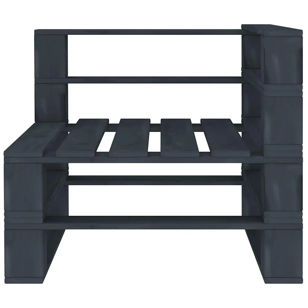 5 Piece Garden Pallet Lounge Set Outdoor Furniture Grey Pinewood