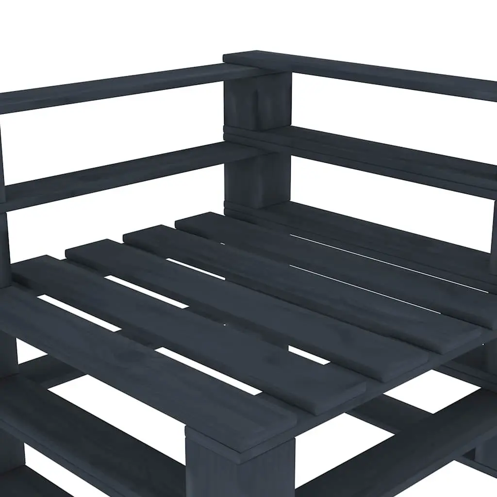 Garden Pallet Sofa 4-Seater Grey Wood Outdoor Patio Lounge Furniture
