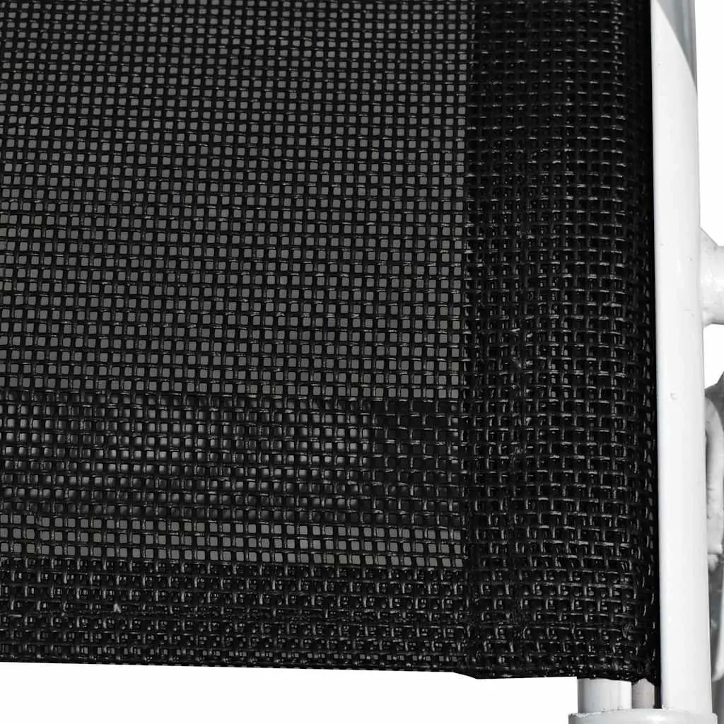 5 Piece Outdoor Dining Set Steel Frame Black Chairs Table Patio Furniture