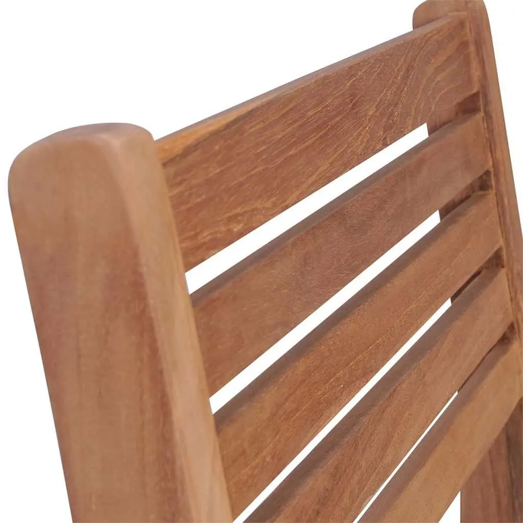 Stackable Garden Chairs Solid Teak Wood Outdoor Dining Chair Set 8 Piece Brown