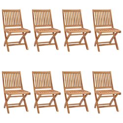 Outdoor Folding Garden Chairs 8 pcs Teak Wood Dining Seating Set
