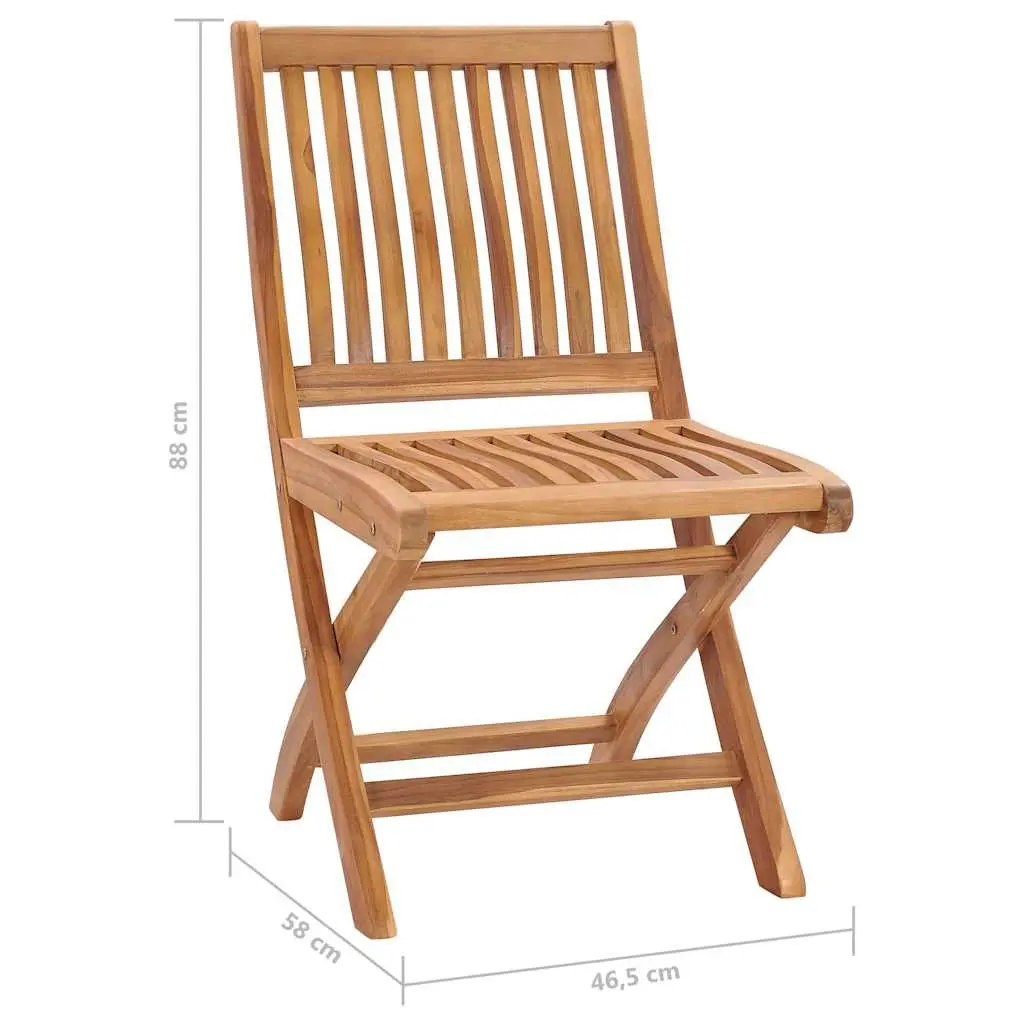 Outdoor Folding Garden Chairs 8 pcs Teak Wood Dining Seating Set
