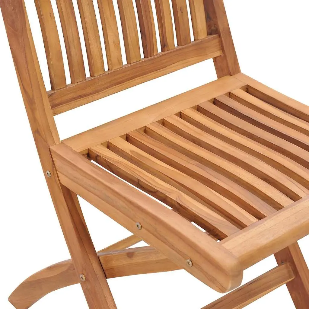 Outdoor Folding Garden Chairs Set 6 Pcs with Cushions Teak Wood Grey
