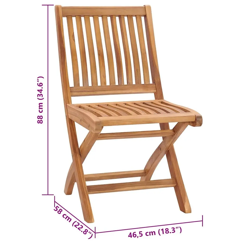 Folding Garden Chairs with Cushions 8 pcs Teak Wood Outdoor Seating Anthracite