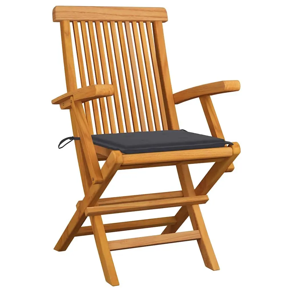 Outdoor Chairs Garden Seating Set 8 Pcs Teak Wood Folding with Cushions