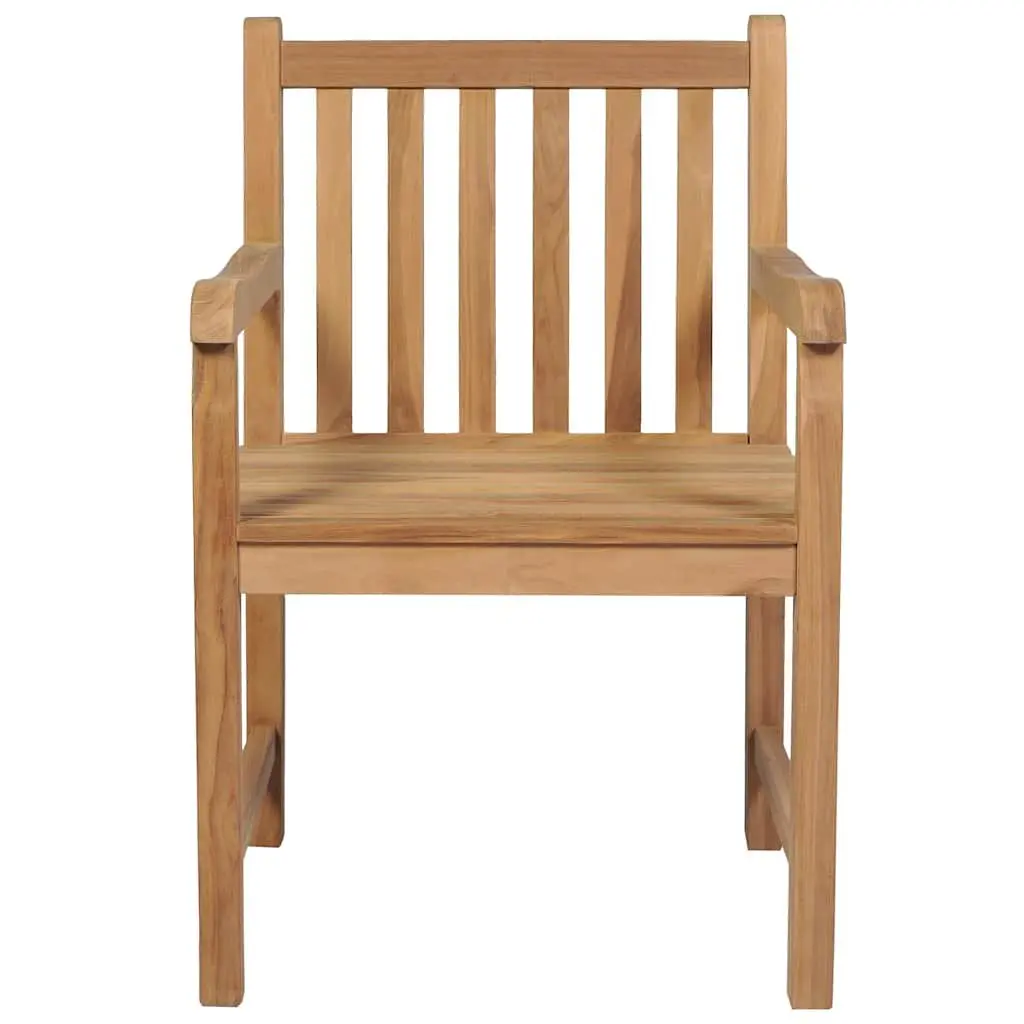 Outdoor Chairs Solid Teak Wood Weather Resistant Brown 6 Piece Garden Patio Seating Set