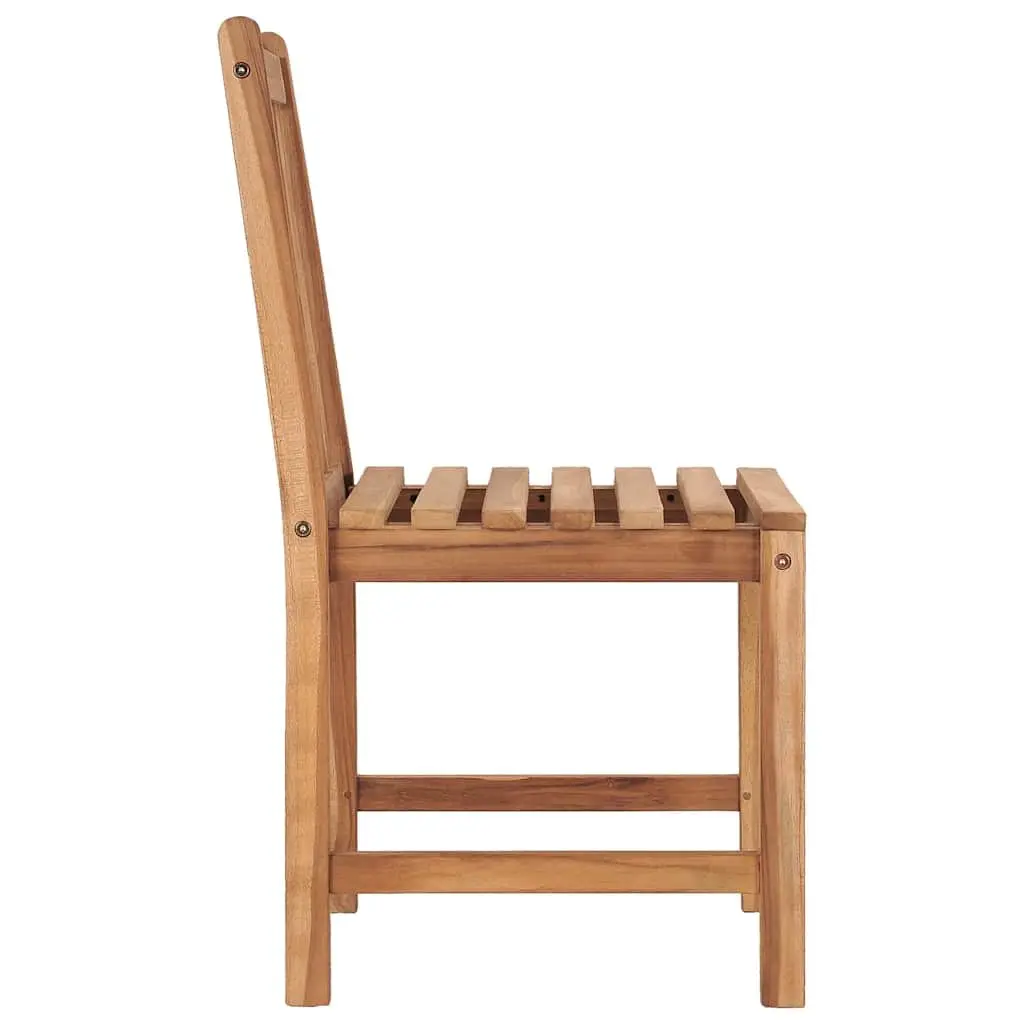 Outdoor Garden Chairs Set 4 Pieces Cushioned Solid Teak Wood Weather Resistant Anthracite