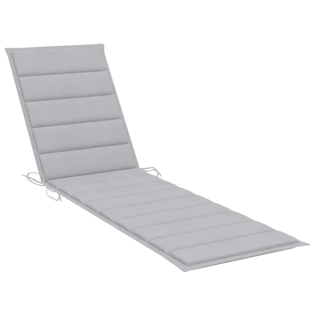 Sun Lounger Set Adjustable Backrest 2 pcs Teak Hardwood Grey