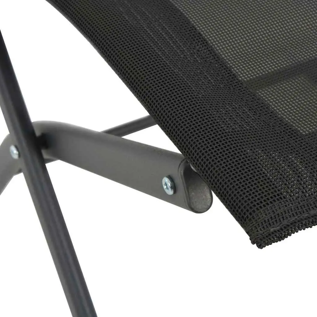 7 Piece Outdoor Dining Set Steel Frame Textilene Fabric Chairs Anthracite Garden Patio Furniture