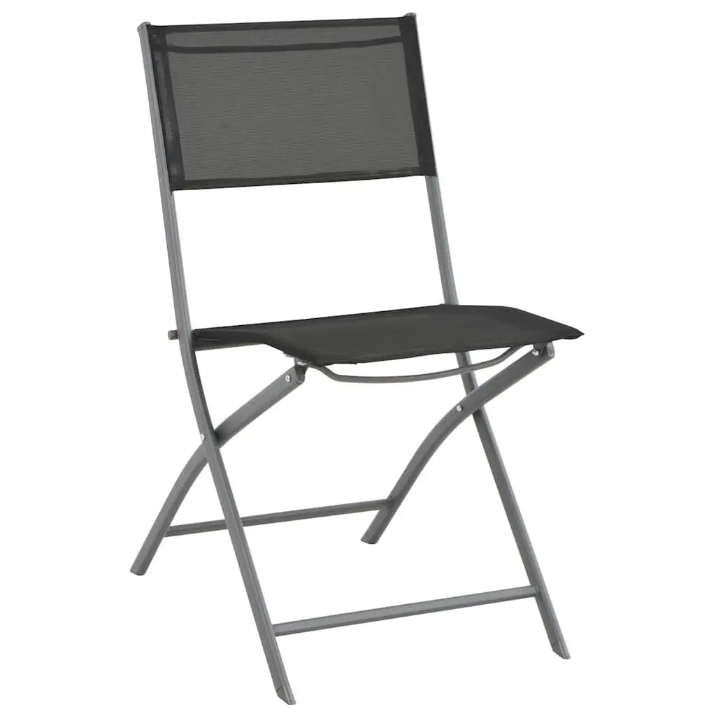 7 Piece Outdoor Dining Set Steel Frame Textilene Fabric Chairs Anthracite Garden Patio Furniture