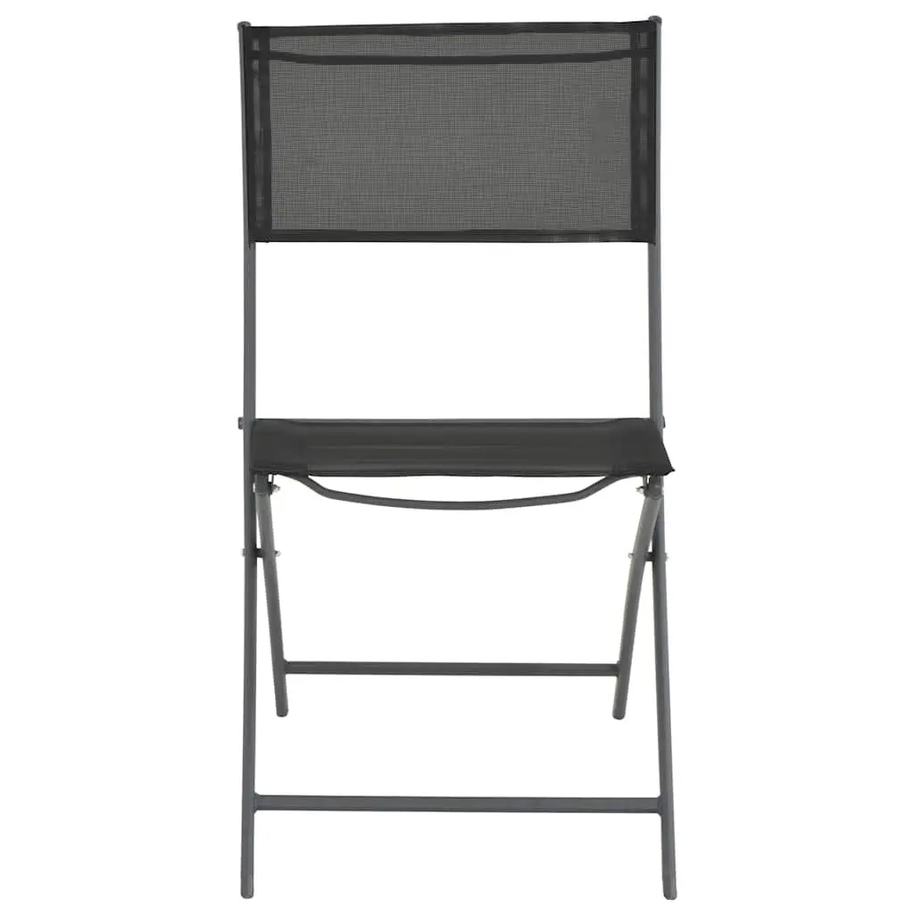 7 Piece Outdoor Dining Set Steel Frame Textilene Fabric Chairs Anthracite Garden Patio Furniture