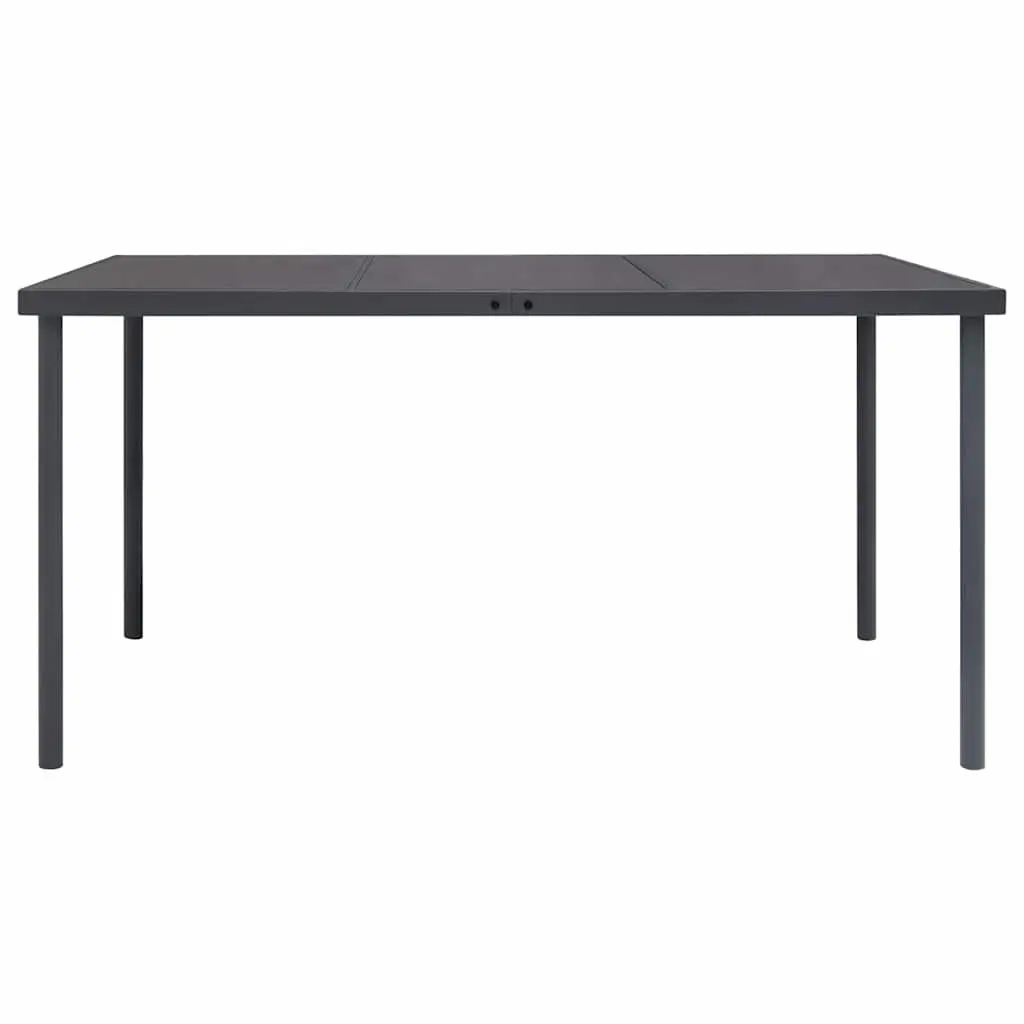 7 Piece Outdoor Dining Set Steel Frame Textilene Fabric Chairs Anthracite Garden Patio Furniture