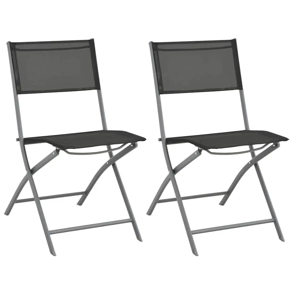 3 Piece Outdoor Dining Set Steel Frame Foldable Chairs Garden Patio Furniture