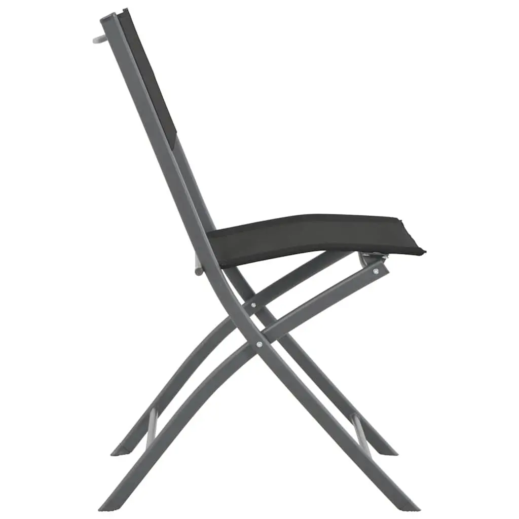 3 Piece Outdoor Dining Set Steel Frame Foldable Chairs Garden Patio Furniture
