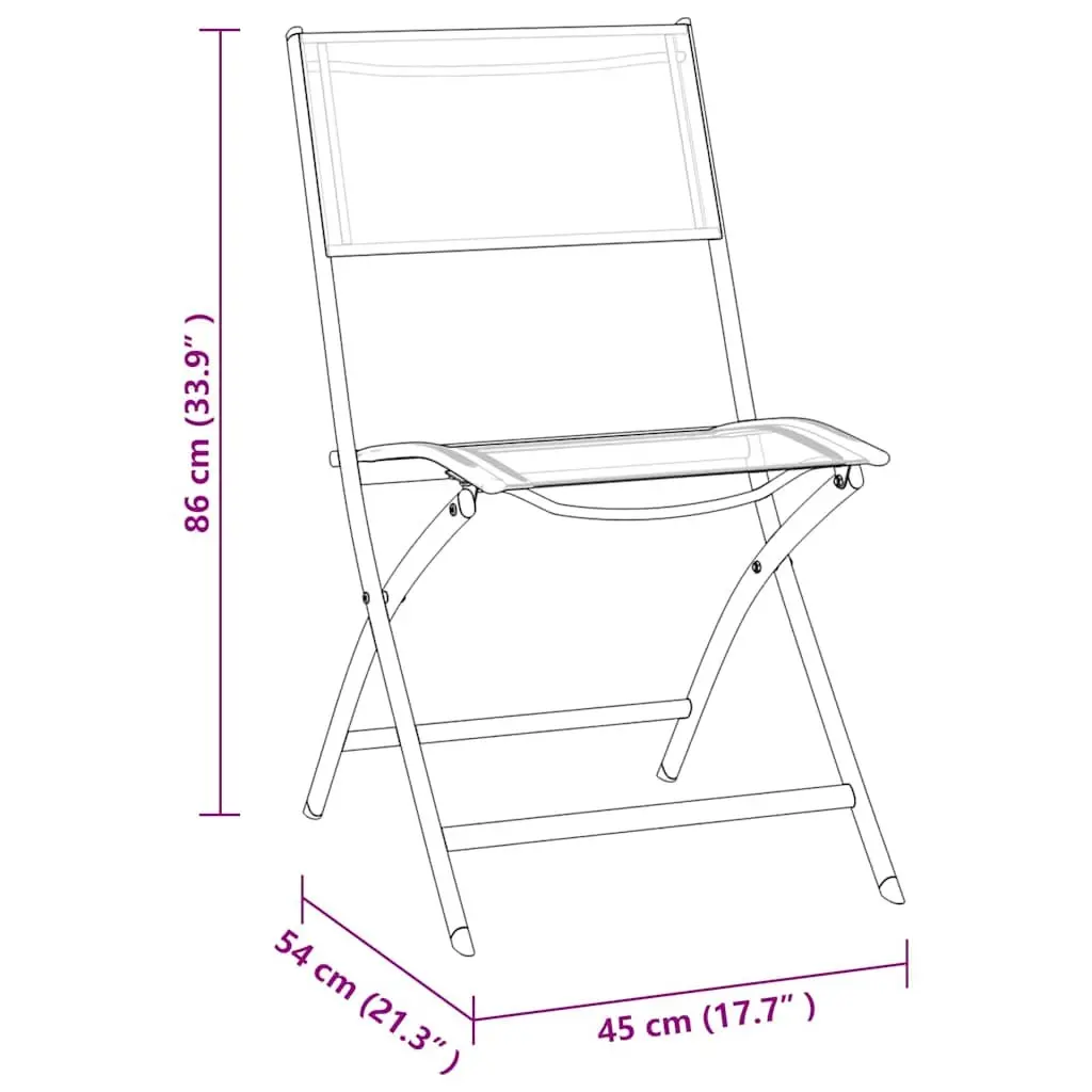 5 Piece Outdoor Dining Set Steel Frame Stackable Chairs Garden Furniture Black