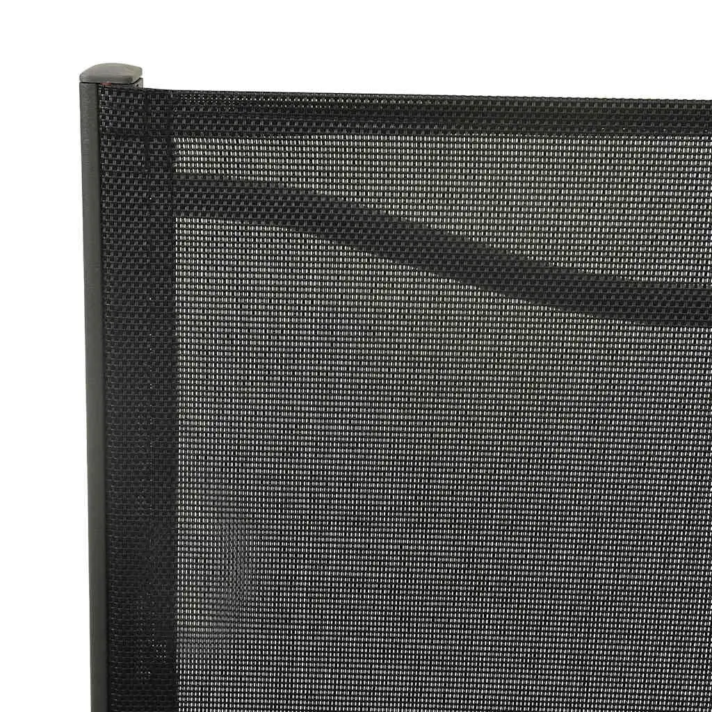 Outdoor Dining Set 3 Piece Steel Frame Table Chairs Garden Furniture Black