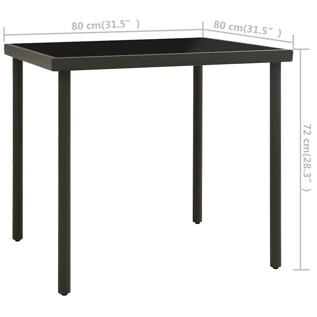 Outdoor Dining Set 5 Piece Steel Frame Table Chairs Garden Patio Furniture
