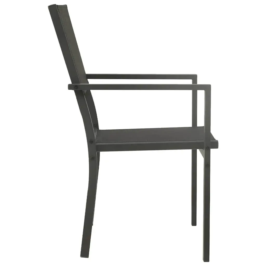 9 Piece Outdoor Dining Set Steel Frame Table and Chairs Black