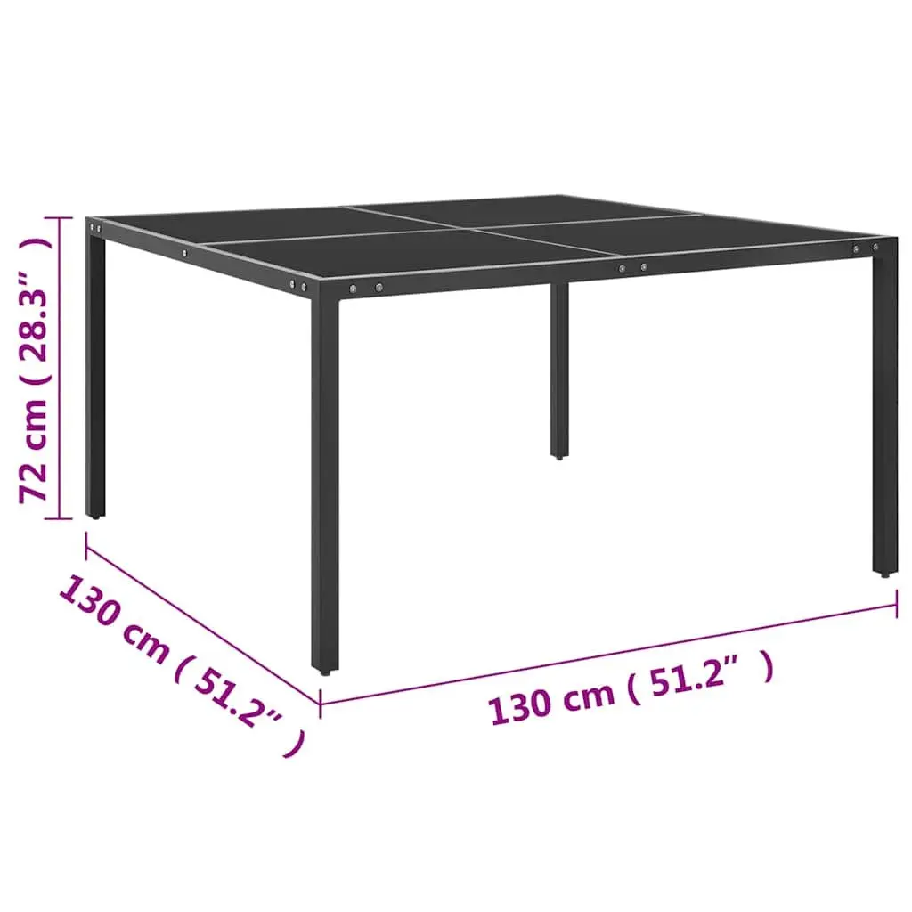 Outdoor Dining Set 9 Piece Garden Furniture Steel Frame Stackable Chairs Grey