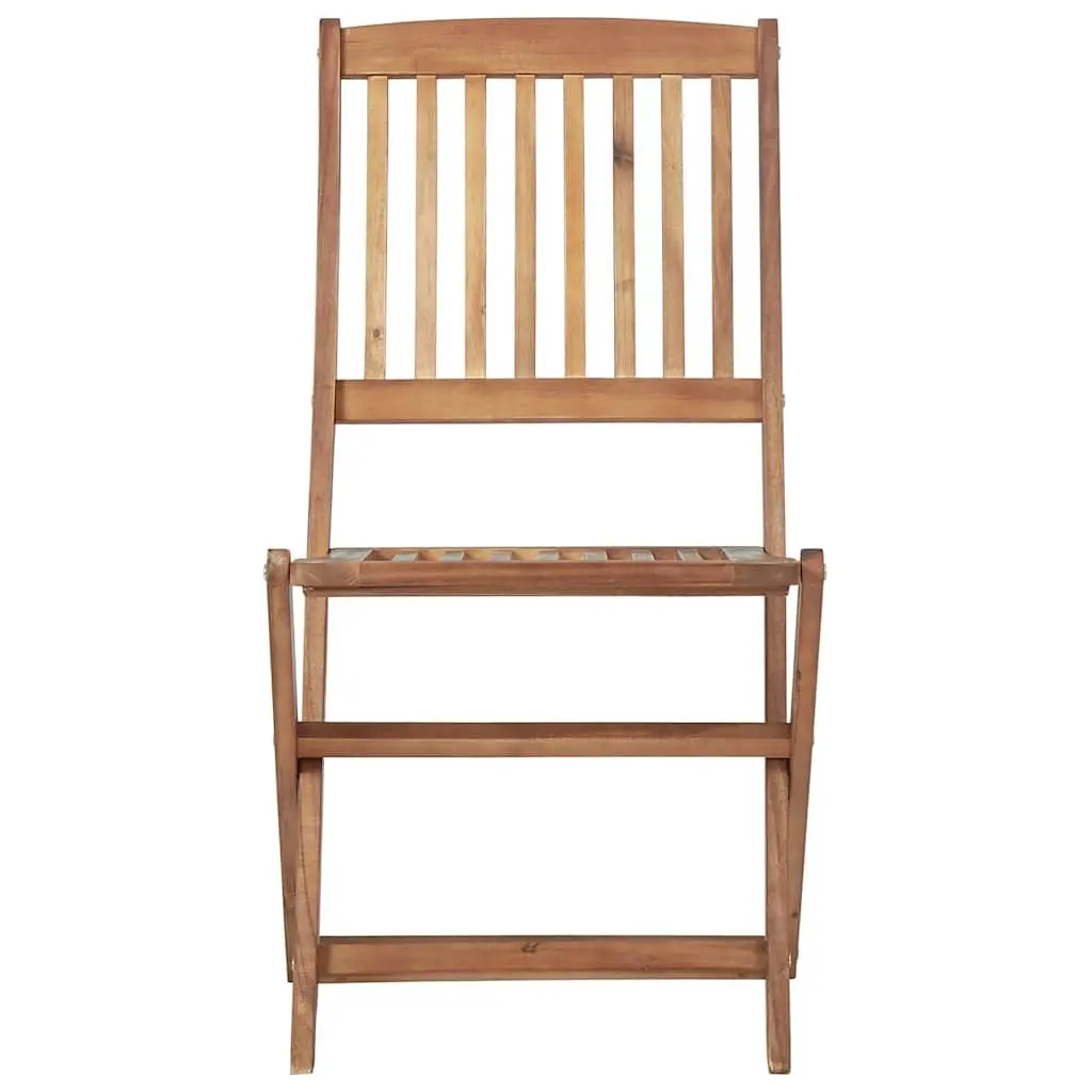 Folding Outdoor Chairs Solid Acacia Wood 6 Pieces Brown Garden Dining Patio Seating
