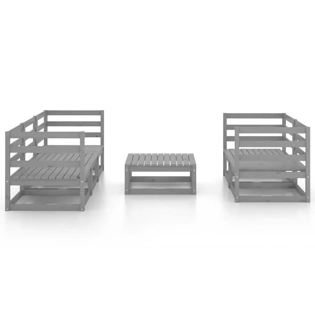 6 Piece Garden Lounge Set Grey Outdoor Furniture Modular Sofa Patio Lounge