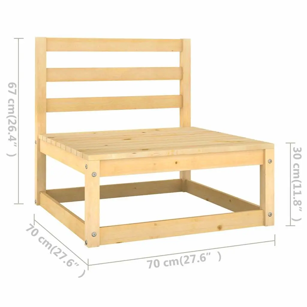 3 Piece Garden Lounge Set Solid Pinewood Brown Outdoor Furniture Patio Relax