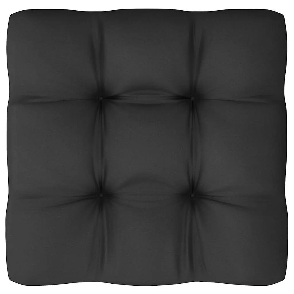 Garden Lounge Set 6 Piece Solid Pinewood Outdoor Furniture Black with Cushions