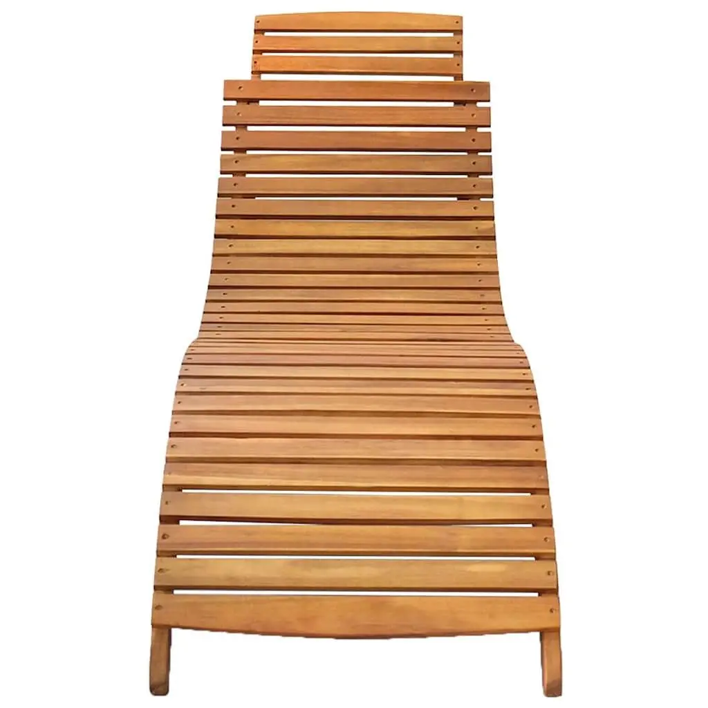 Sun Loungers Solid Acacia Wood 2 pcs with Cushions Grey Outdoor Garden Patio Daybed