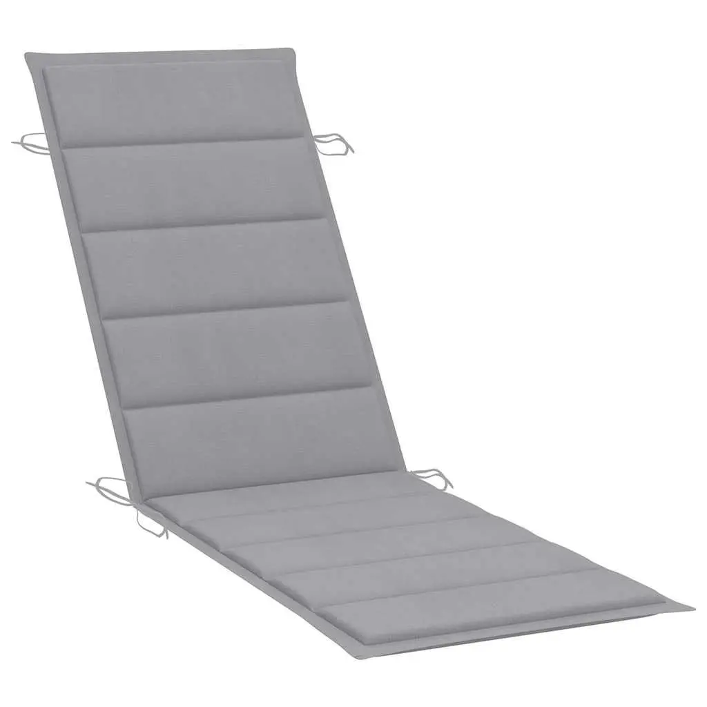 Sun Loungers Solid Acacia Wood 2 pcs with Cushions Grey Outdoor Garden Patio Daybed