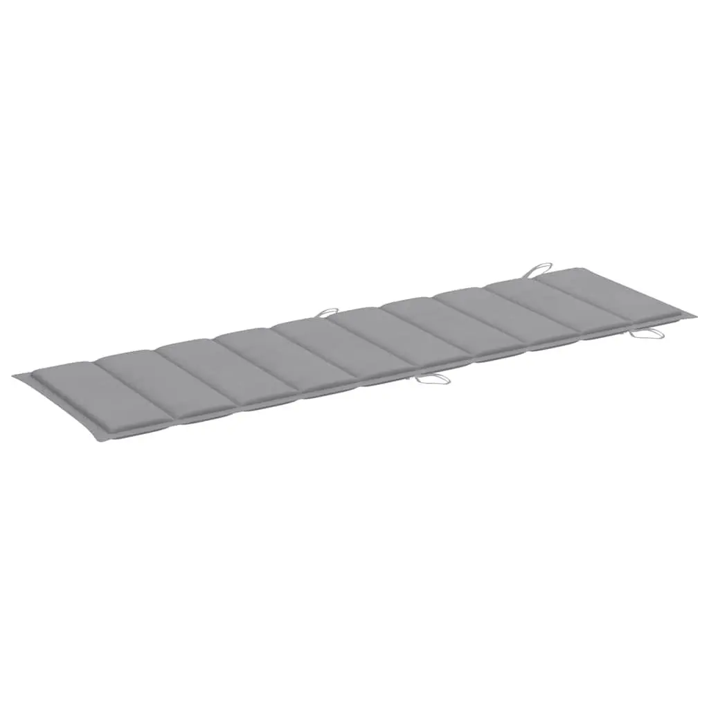Sun Loungers Solid Acacia Wood 2 pcs with Cushions Grey Outdoor Garden Patio Daybed