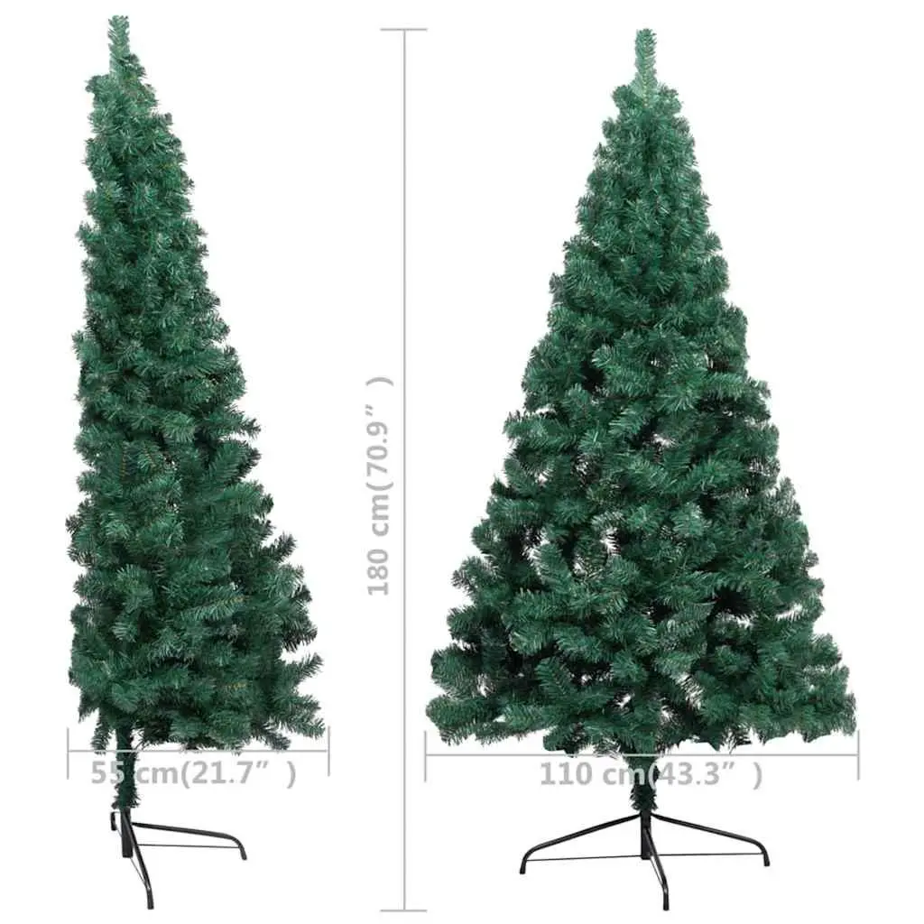 Artificial Half Christmas Tree Pre-lit LED Lights 180cm Green