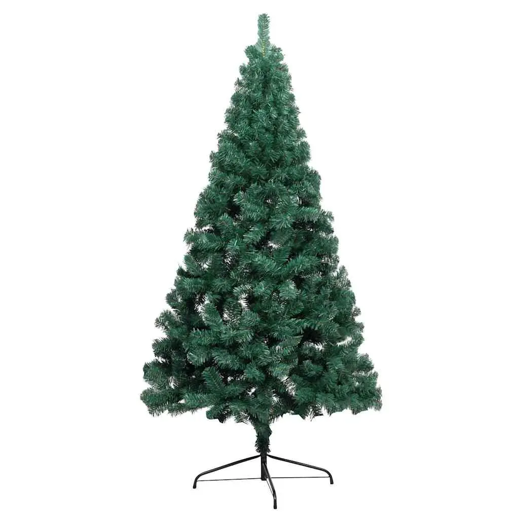Artificial Half Christmas Tree Pre-lit LED Green 210cm Seasonal Holiday Decor