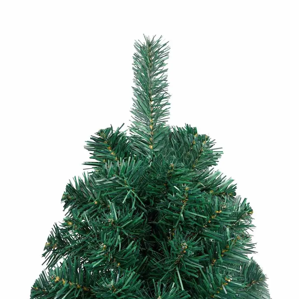 Artificial Half Christmas Tree Pre-lit LED Green 210cm Seasonal Holiday Decor