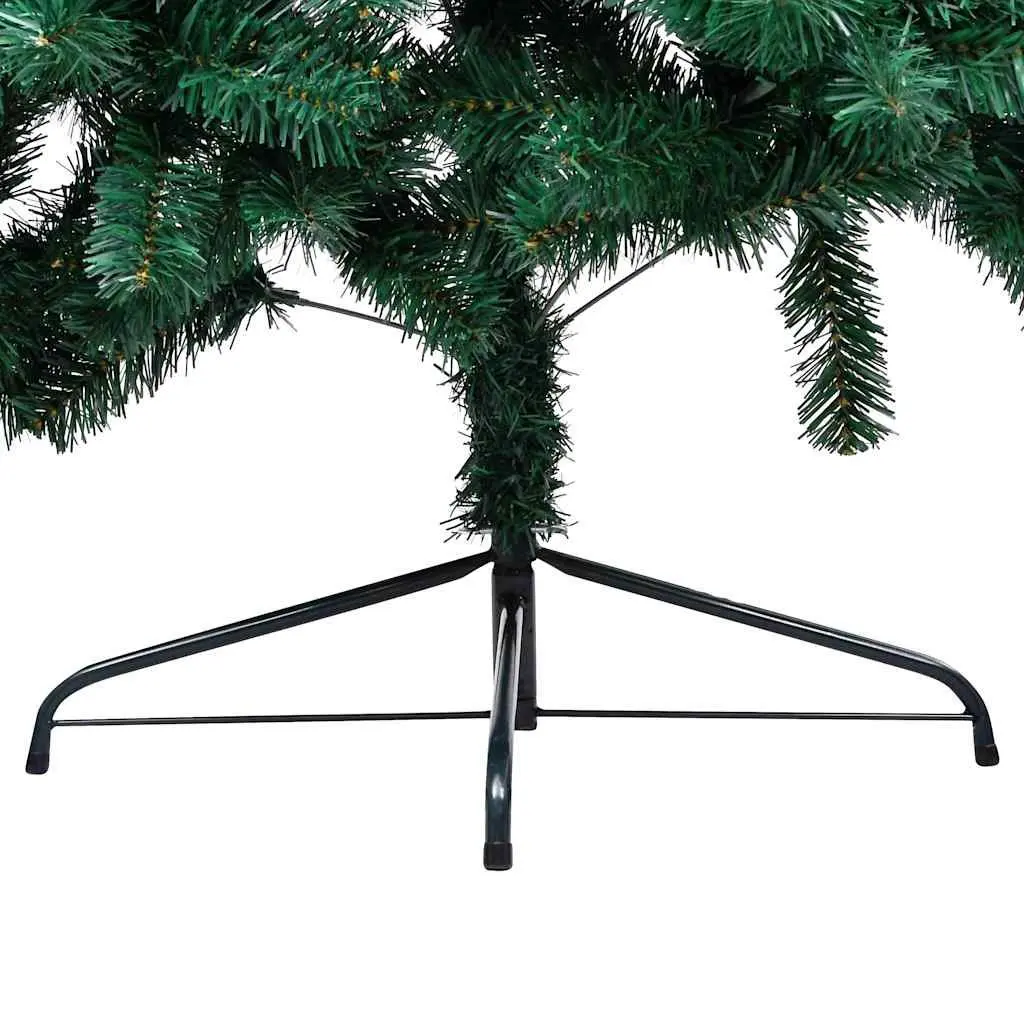 Artificial Half Christmas Tree Pre-lit LED Green 210cm Seasonal Holiday Decor