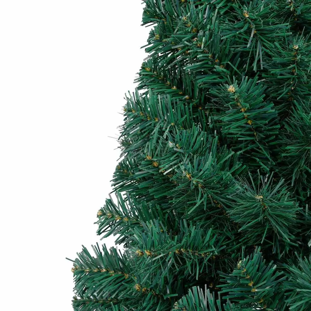 Artificial Half Christmas Tree 240cm Pre-lit LED Green PVC Seasonal Holiday