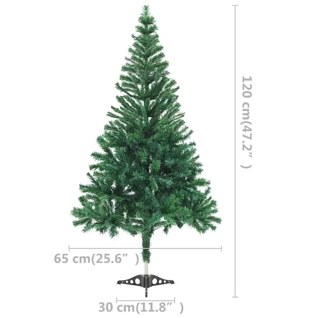 Artificial Christmas Tree Pre-lit 120cm Green 230 Branches Holiday Decoration