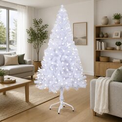 White Artificial Pre-lit Christmas Tree 120cm 230 Branches Holiday Decor Indoor