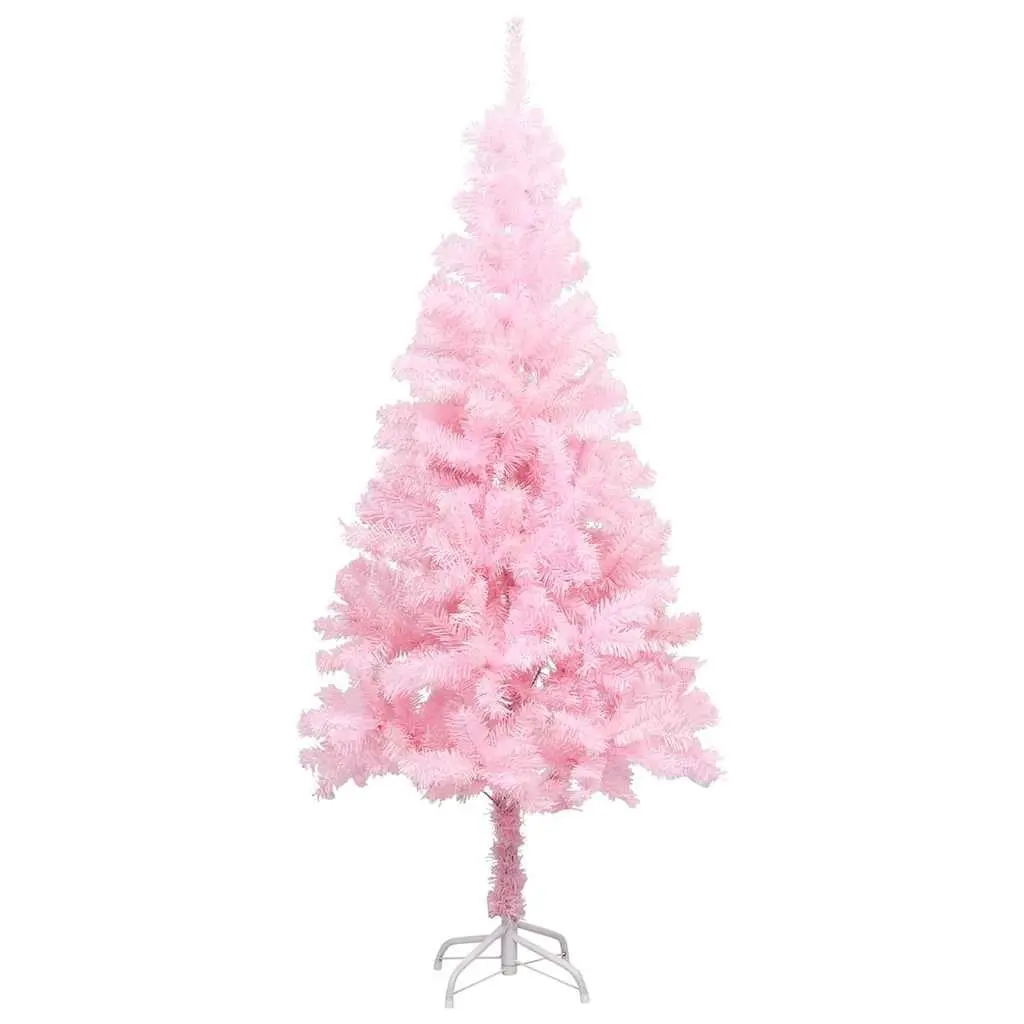 Artificial Pre-lit Christmas Tree 120cm Pink PVC with LED Lights Stand
